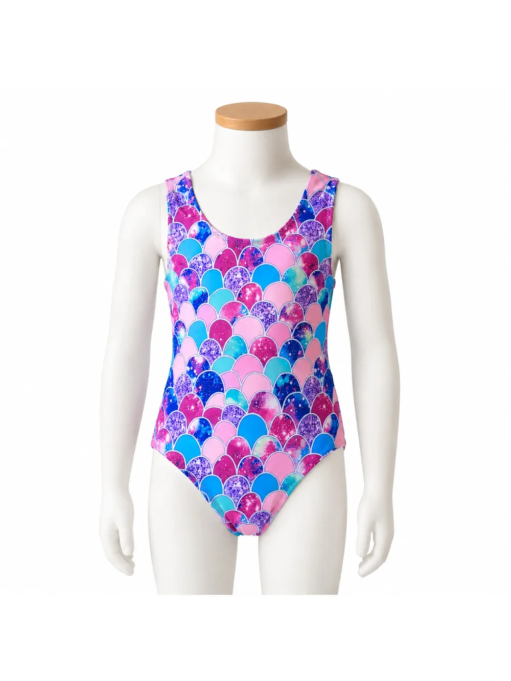 Girl’s Mermaid Scales One-Piece Swimsuit – Pink/Blue/Purple–Size 9-10 Years–NWT